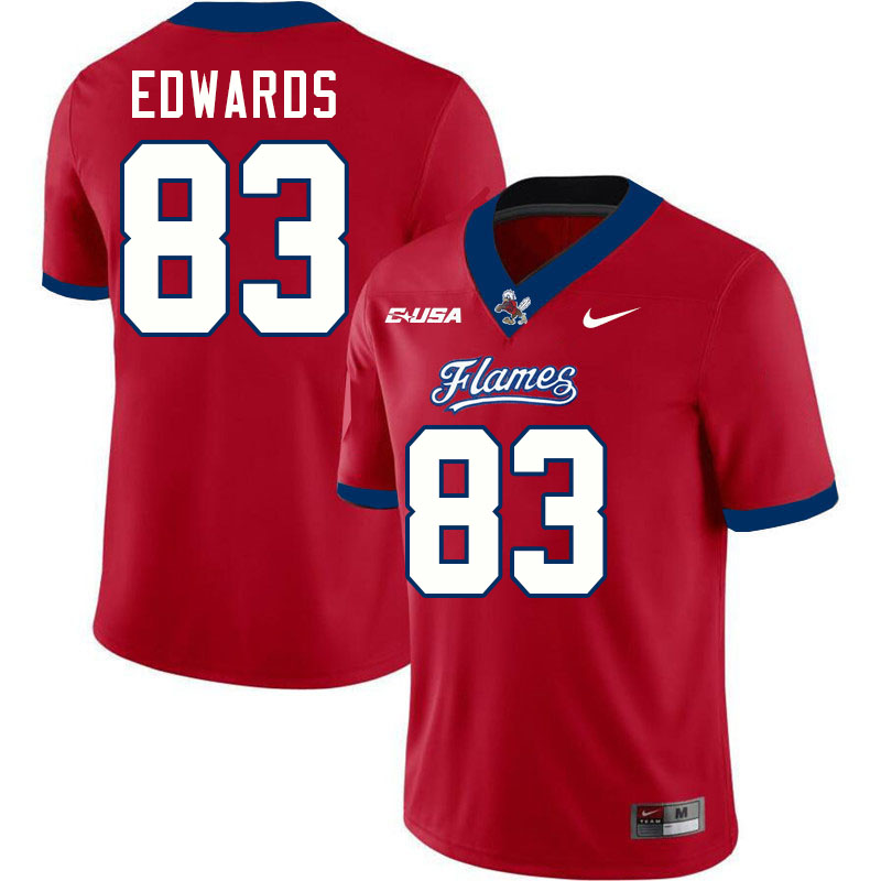 Liberty Flames #83 Kelvin Edwards College Football Jerseys Stitched-Red